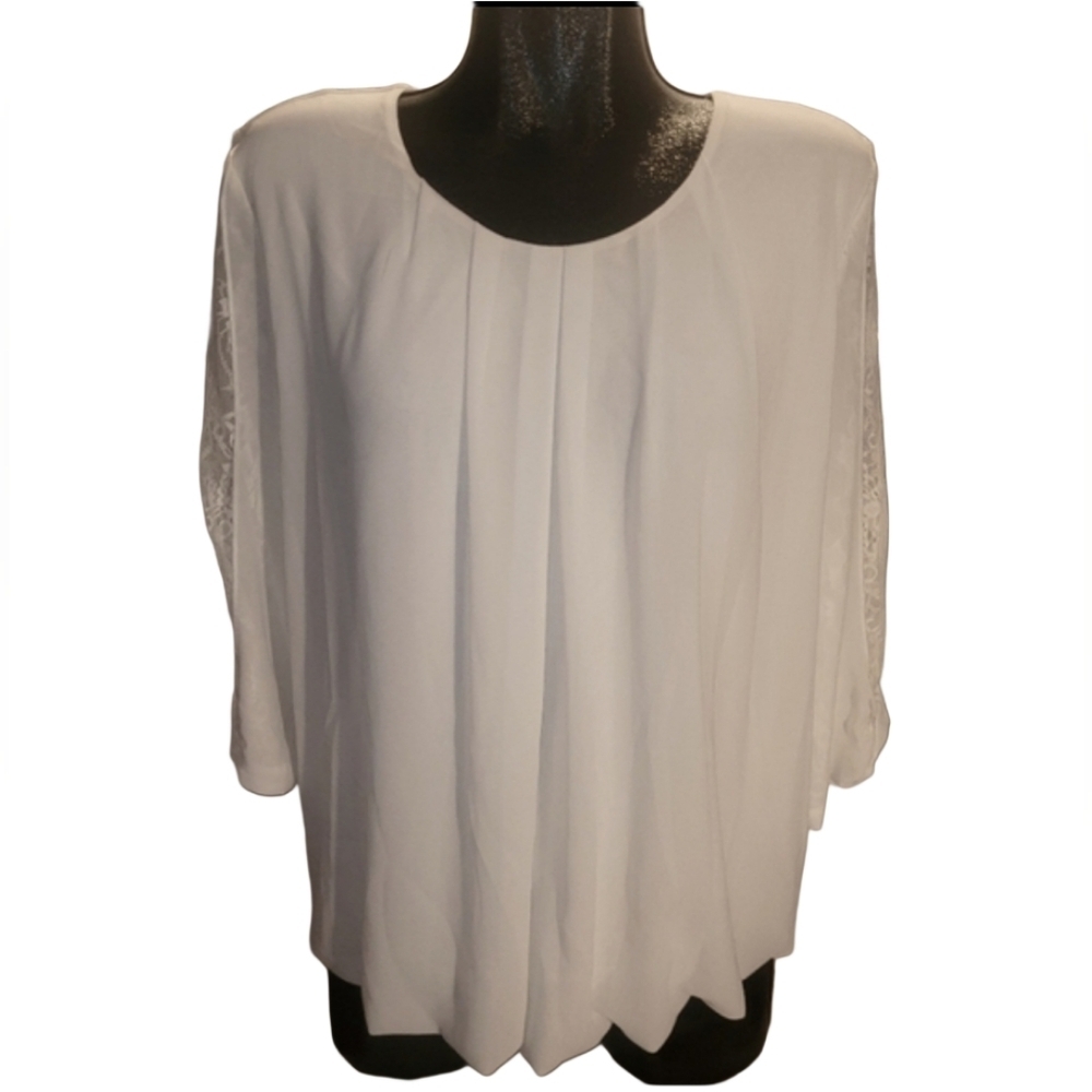 Stella Morgan White Lace Detailed Blouse Size L